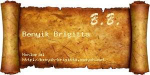 Benyik Brigitta névjegykártya
